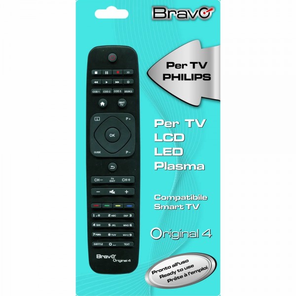 Telecomando Bravo Original 4 Per TV Philips Nero