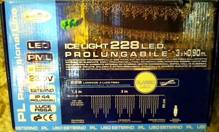 PIOGGIA 228 LED ICE LIGHT LUCE CALDA